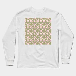 Peonies Flower Pattern Long Sleeve T-Shirt